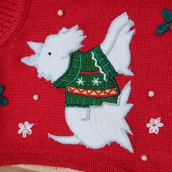 Designers Originals vintage Ugly Christmas Holiday Sweater Vest - Large scottie - Picture 3 of 6